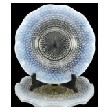 3 Anchor Hocking Moonstone Opalescent Plates