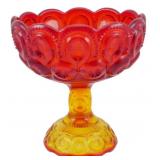 Vtg L.E. Smith Amberina Moon & Star Compote