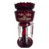 Painted Ruby Mantle Luster w/ Prisms