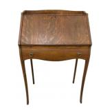 Antique Slant Front Ladies Oak Desk