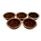 5 Hull Pottery Bowls - 5" Round