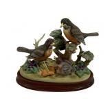 Audrea Robins Statue w/ Wood Base - 11 x 9.5 x 5