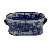 Blue & White Transferware Footbath Tub