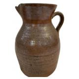 Antique Brown Speckled Stoneware Pitcher