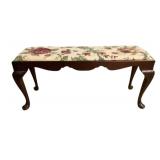 Queen Anne Style Upholstered Bench