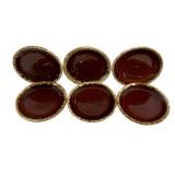 6 Hull Pottery Plates - 6.75" Round