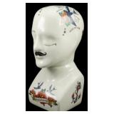 Phrenology Head Figure w/ Tattoo Decor 9.5"