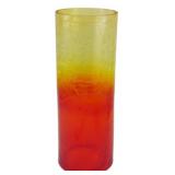 Vtg Blenko Glass Amberina Cylindrical Vase