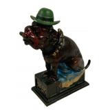 "Ole Puffer" Cast Iron Bulldog Bank 9"x7"x3"