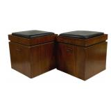 Pair Lane Mid-Century Game Ottomans