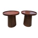 Pair of Contemporary Wood Side Tables