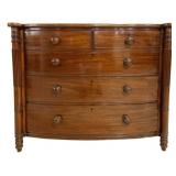Sheraton Mahogany 2 Over 3 Drawer Chest
