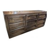 Dixie Mid-Century Brutalist 9 Drawer Dresser