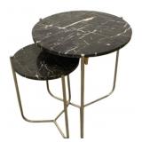 Brisbane Nesting Table Stainless Steel/Marble