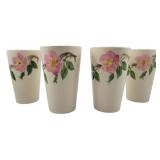 4 Franciscan Desert Rose Cups - 5.25" tall