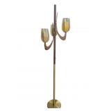 Mid Century Modern Floor Lamp w/ Glass Shades