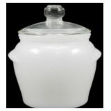 Glassbake Milk Glass Jar w/ Clear Lid 4.5"