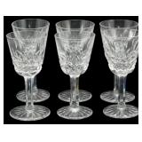 6 Waterford Crystal Cordial Glasses 3.5"