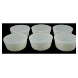 6 Vtg Fire King Milk Glass Bowls 2"x4"