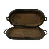 2 Vintage Cast Iron Griddles - 20 x 9, 21.5 x 10
