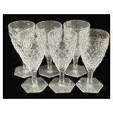 6 Fostoria American Water Goblets 7"