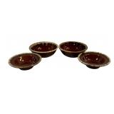 4 Hull Pottery Bowls - 6.5", 6" Round