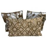 3 Decorative Throw Pillows - 22 x 14