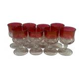 8 Red/Clear Glasses - 4.5