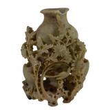 Carved Stone Vase - As Is/Damaged - 8" Tall