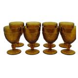 4 Vtg Indiana Amber Tiara Sandwich Goblets