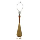Mid Century Modern Ceramic & Wood Table Lamp
