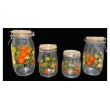 4 Vintage Arc Spice of Life Glass Canisters