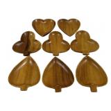 8 Vintage Playing Card Suit Wooden Snack Dishes