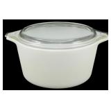 Vtg Pyrex 1 Qt. White Casserole Dish w/ Lid