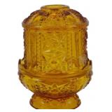 Indiana Glass Stars & Bars Amber Lamp