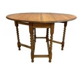 Oak Barley Twist Drop Leaf Gate Leg Table