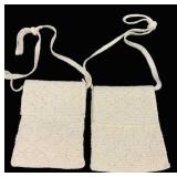 2 Vintage Crocheted Crossbody Pouches - 7 x 8