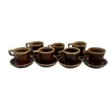 14 Hull Pottery Cups & Saucers - 5.75 x 4.25