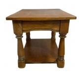 Oak End Table w/ Lower Shelf 26"x21"x21"