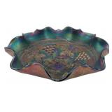 Fenton Cobalt Blue Grape Cable Carnival Bowl