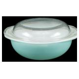 Vtg Turquoise Pyrex Casserole Dish w/ Lid
