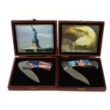 2 Collector Knives in Wood Boxes