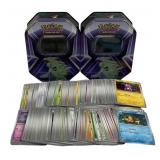 Lot of 200 Pokemon Cards w/ 2 Tyranitar Tins