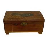 Wood Storage Box w/ Contents - 11 x 6.5 x 4.5
