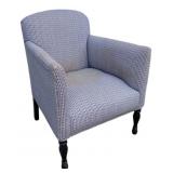 Astrid Stripe Armchair on Turned Legs