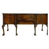 English Carved Chippendale Mahogany Buffet