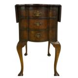 Queen Anne 3 Drawer Drop Leaf Side Table