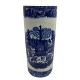 Blue & White Transferware Umbrella Stand