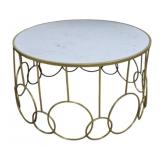Three Hands Marble & Brass Cocktail Table