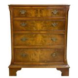 Burled Walnut 4 Drawer Chest 32"x25"x18"